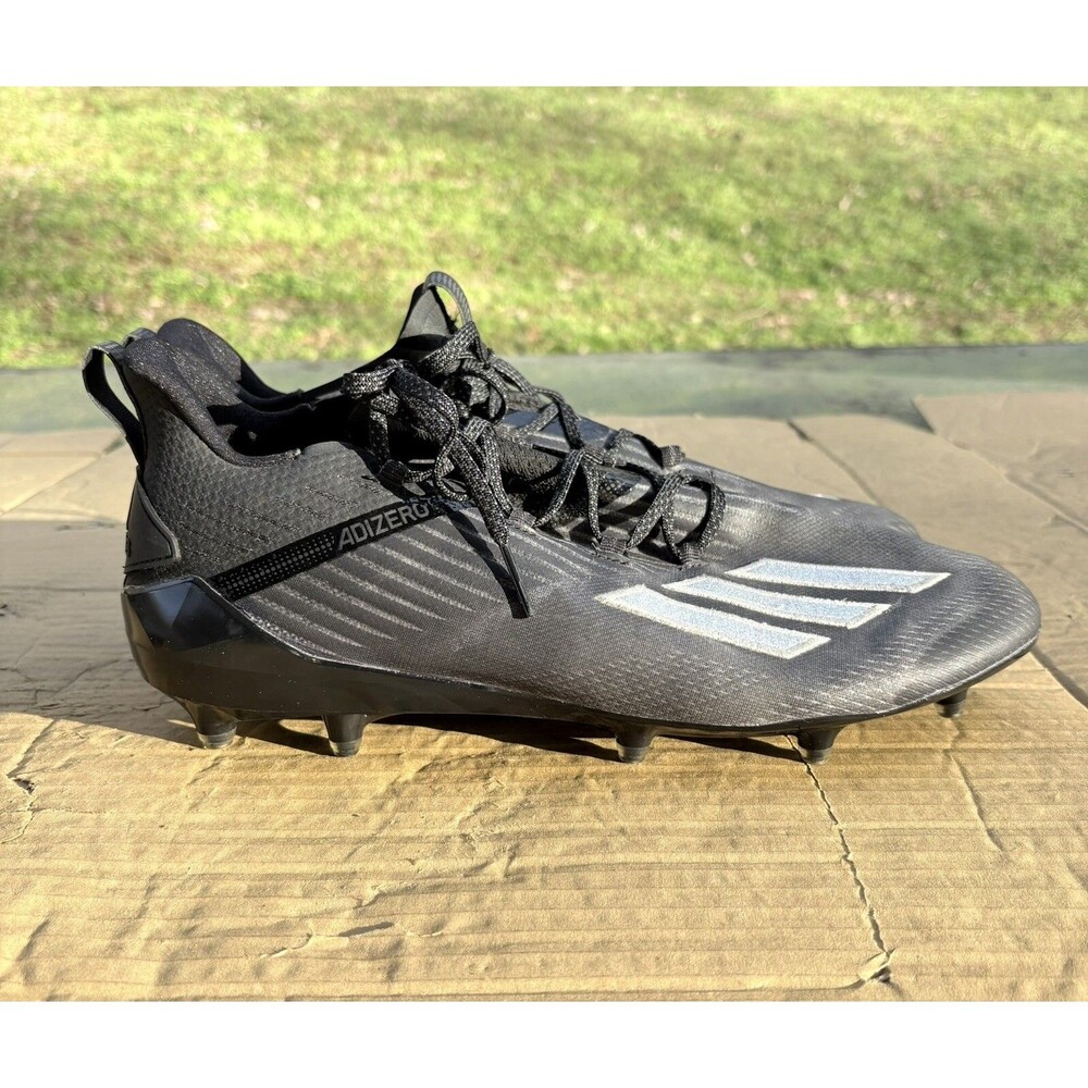 Adidas Adizero Burner Football Cleats Mens 14 Black Silver Molded Pre-Owned